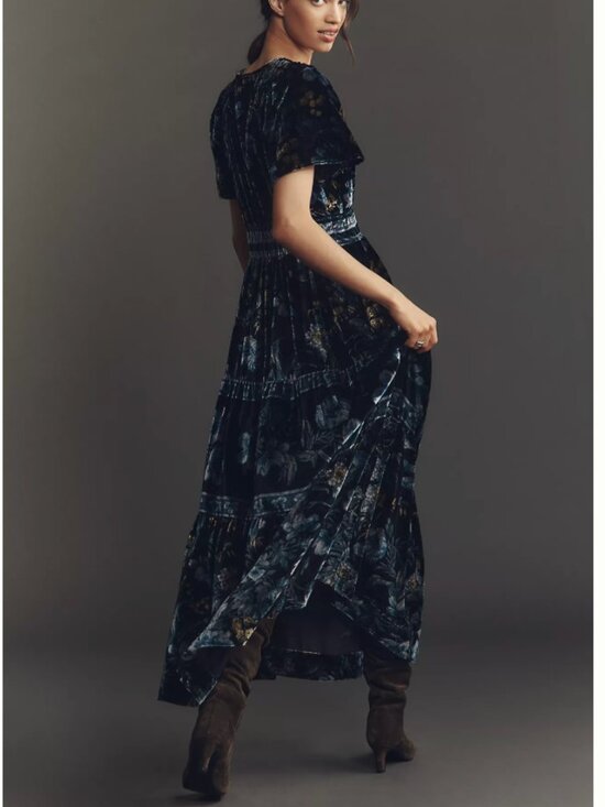 Anthropologie The Somerset Velvet Maxi Dress NEW with tags Medium - Picture 7 of 9